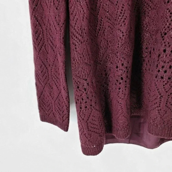 NIC+ZOE Shine On Sweater Winterberry Sparkle NWT - Picture 5 of 8